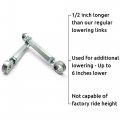 Zx-12 2000-2005 Adjustable Lowering Links Kit Lowers 2 To 6 In Heavy Duty Steel Construction Direct Bolt On Rear Suspension