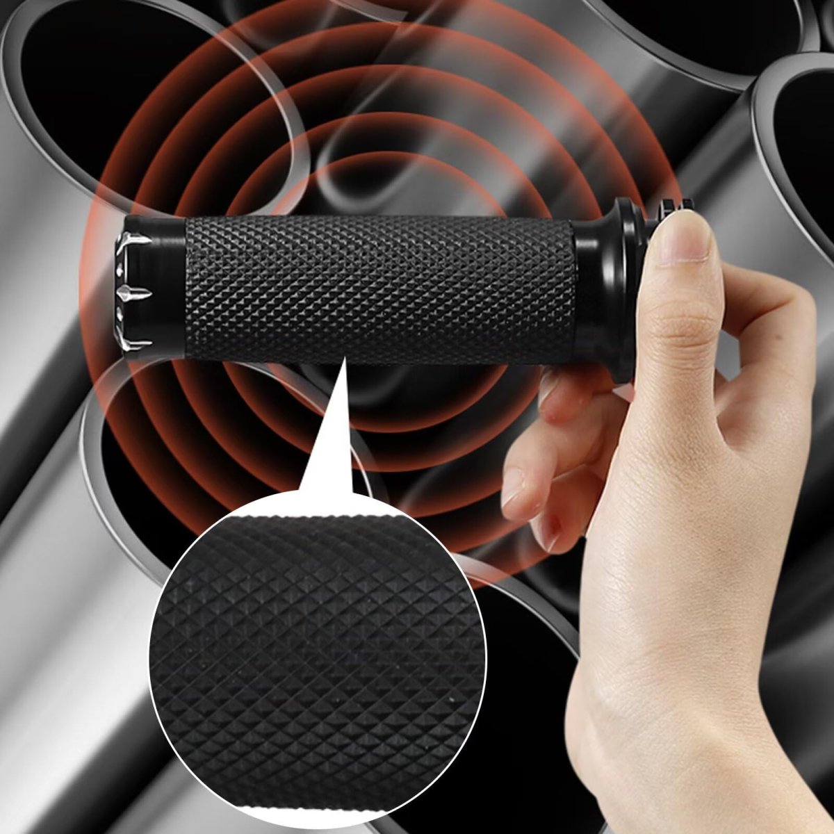 25mm 1 Black Handle Bar Grips Motorcycle Hand Handlebar Universal Replacement For 2005 Harley-davidson Road King Police Efi W