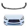 Hecasa Front Bumper Lip Spoiler For 2018-2024 Infiniti Q50 Luxe Base Models Jdm Style Pp Plastic 3pc Under Chin Splitter 