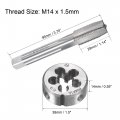 Uxcell M14 X 1 5mm Metric Tap And Die Set Machine Thread Screw With Rounding Kit For Nut Bolt Thread Repair