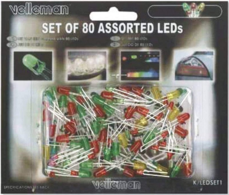 Velleman K Led1 Set Of 80 Assorted Leds