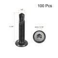 Uxcell Hex Socket Self Tapping Screws 1 4 X 1-1 410 Stainless Steel Sheet Metal Flat Head Drilling Screw 100pcs Black