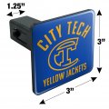 New York City College Of Technology Yellow Jackets Logo Tow Trailer Hitch Cover Plug Insert 1 4 Inch 25