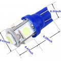 Wljh 6pcs T10 168 2825 W5w Led Bulbs 5-5050smd Car Light Interior Dome Reading Instrument Panel Cluster License Plate Dash