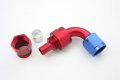 Autobahn88 Aluminum Anodized Swivel Hose End Fitting For Ptfe Teflon Fuel Line 90-degree An4 Blue Red