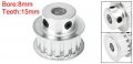 Uxcell Aluminum 15 Teeth 8mm Bore 5 08mm Pitch Timing Belt Pulley For 10mm