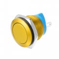 16 Mm Car Momentary Push Button Switch Metal Round Spst 1no Ac 250v Gold Tone 