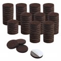 100pcs Furniture Felt Pads Round 1 4 Self-stick Non-slip Anti-scratch For Cabinet Chair Feet Leg Protector Brown 