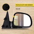Ocpty Black Right Side Mirror Fit For 1994-1998 Chevy S10 Smooth Glass Manual Fold Non-heated