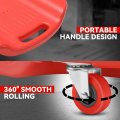 Low Profile Under Car Rolling Mechanic Creeper 38 In Red Plastic Seat With Dual Tool Trays And 6 Swivel Casters For Garage