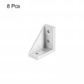 Uxcell 8pcs Inside Corner Bracket Gusset 38x38x18mm 2040 Angle Connectors For 2020 Series Aluminum Extrusion Profile Silver