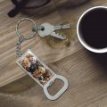 Graphics More Dogs Lab Retriever Dachshund Poodle Pattern Keychain Rectangle Chrome Plated Metal Bottle Cap Opener