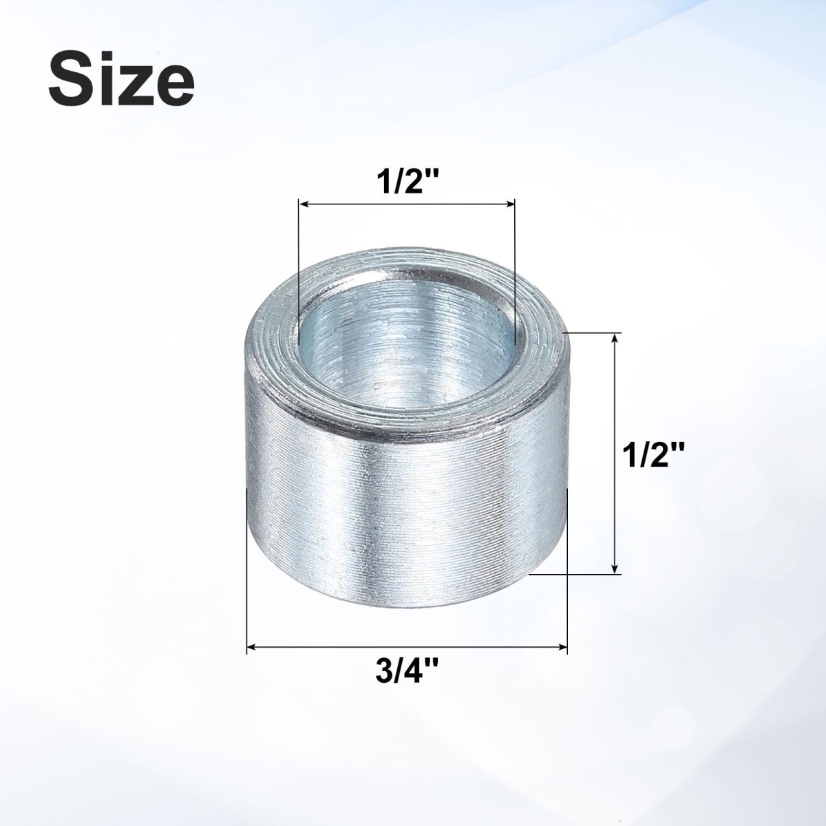 2 Pcs Galvanized Steel Spacer 1 Bore X 3 4 Od Length Unthreaded Standoff Bushing Plain Finish Round Metal Fits M12 Screws Bolts