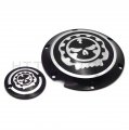 Httmt Black Gear Skull Engine Derby Timer Cover Compatible With H-d Sportster Xl 883 1200 Iron