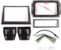 Hecasa Double Din Dash For 2006-2007 Jeep Commander Radio Stereo Navigation Bezel Conversion Kit Dashboard Cover Wire Harness