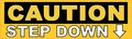 Stickertalk 10in X 3in Caution Step Down Magnet Magnetic Warning Sign Magnets 