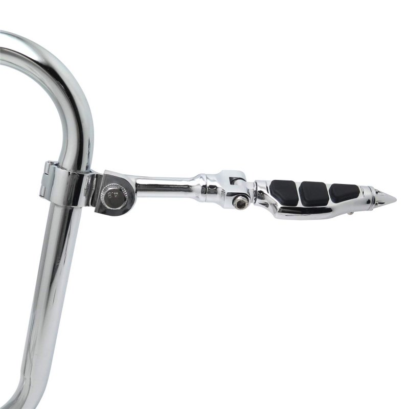 Chrome Long Angled Adjustabl Mounting Kit Stiletto Shape Foot Peg For Goldwing Vtx1300 Shadow Valkyrie Triumph Rocket Equip 1-1