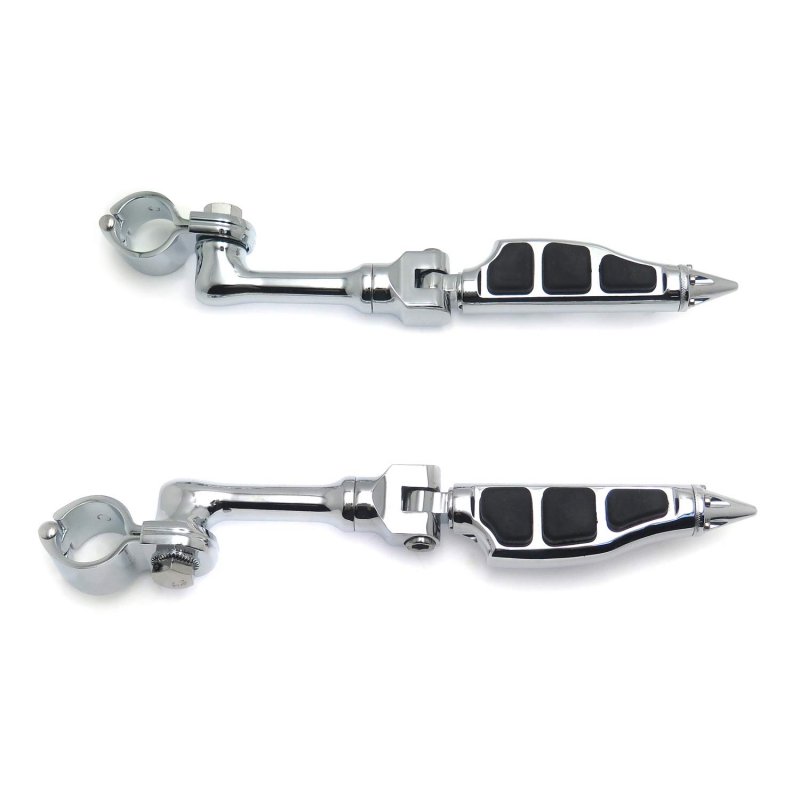 Chrome Long Angled Adjustabl Mounting Kit Stiletto Shape Foot Peg For Goldwing Vtx1300 Shadow Valkyrie Triumph Rocket Equip 1-1