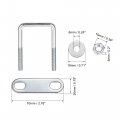 Uxcell Square U-bolts 1-5 8 42mm Inner Width Carbon Steel M6 With Nuts Frame Plate Round Washers 2 Set