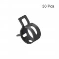 Uxcell Spring Band Type Clamp 11mm Inner Dia Fit 11 5-12 2mm Od Hose Fuel Line Silicone Tube Clips Black Manganese Steel 30pcs