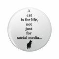 Funny Cat Social Media Meme Keychain Double Sided Stainless Steel 3d Resin Design Round 1 25 In Accessory For Keys Backpack And 