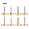 Uxcell Mirror Screws Decorative Caps Cover Nails Polished Gold 14mm 8pcs