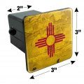 Rustic Distressed New Mexico State Flag Tow Trailer Hitch Cover Plug Insert