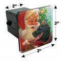 Christmas Holiday Santa And Black Lab Labrador Dog Tow Trailer Hitch Cover Plug Insert