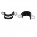 Uxcell 20mm Dia Rubber Lined U Shaped 304 Stainless Steel Pipe Clip Hose Clamp 6pcs