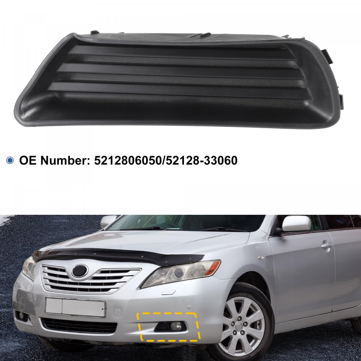 1 Pcs Fog Light Grille Cover Trim Lamp No 5212806050 52128-33060 For Toyota Camry 2007-2009