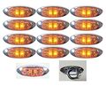 12 Long Haul 4 X1 5 Amber Led Surface Mount Clearance Marker Light With Chrome Bezel Oval Oblong -good For Trucks Trailers Etc 