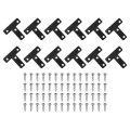 12pcs T Shape Flat Bracket 97 X 1 Metal Corner Right Angle Brace Mending Plate With Screws For Wood Frame Furniture Fixing 