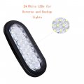 Npauto 2pcs 6 Oval Led Trailer Lights 24 White Reverse Backup Waterproof Stop Turn Tail Light For Rv Trucks