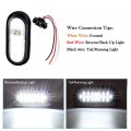 Npauto 2pcs 6 Oval Led Trailer Lights 24 White Reverse Backup Waterproof Stop Turn Tail Light For Rv Trucks