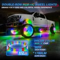 Mictuning 17inch V1 Rgb Ic Chasing Color Wheel Ring Lights Kit With App Control Double-row Dream Flow Neon Rim Turn Signal And