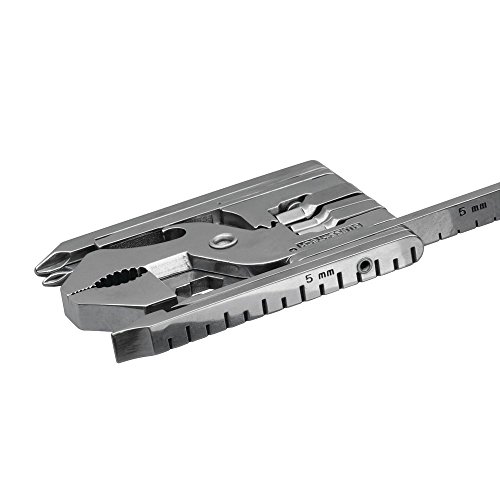 Swiss Tech St53130 Polished Ss 22-in-1 Pocket Multitool Kit With Wrenches Allen Drivers Hand Drill