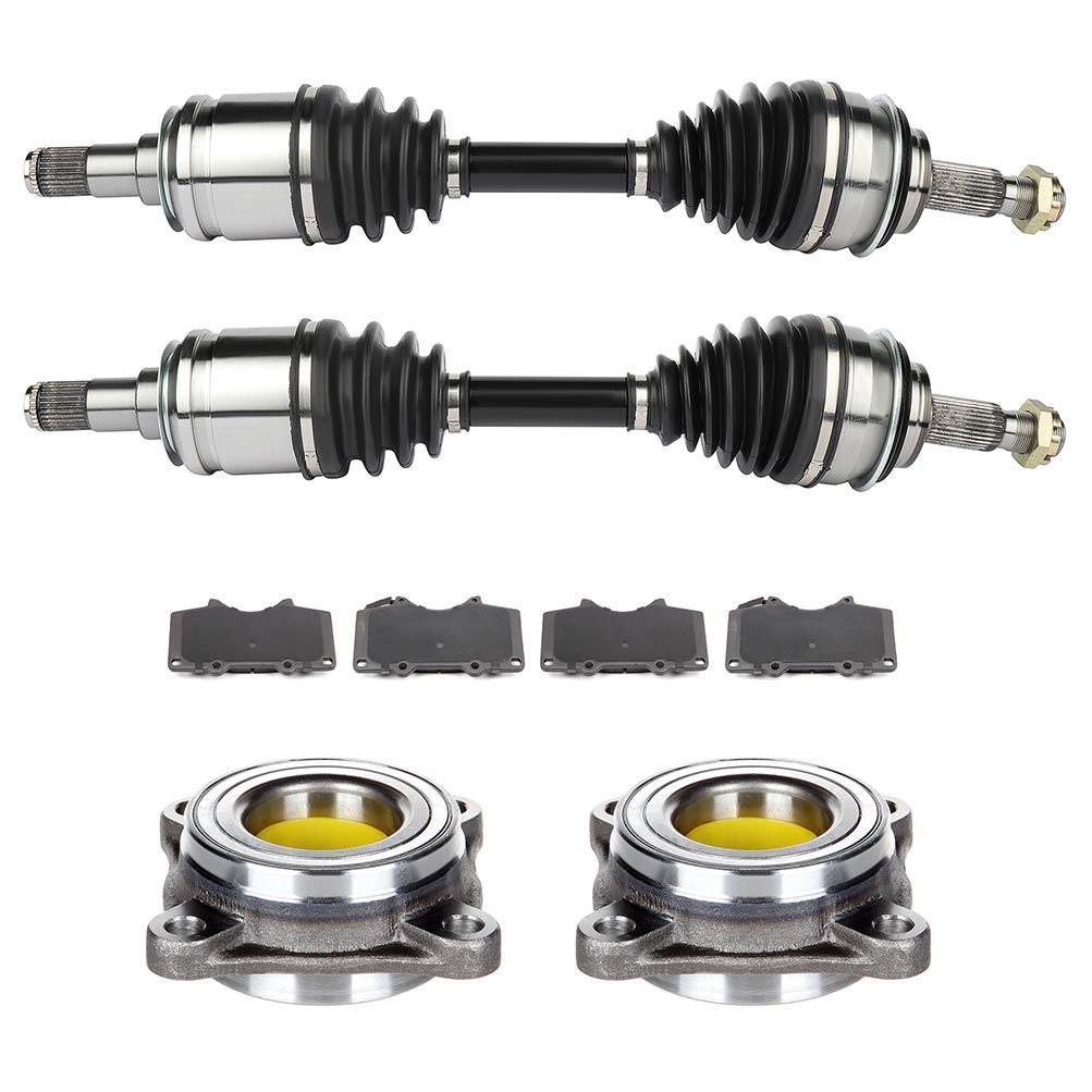 Cv Axle Drive Shafts Wheel Hubs Brake Rotor Fits For 2010 2013 60-5205 Ncv69557 515040 Lexus G60 6l Toyota Gx470 4 7l Fj