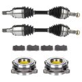 Cv Axle Drive Shafts Wheel Hubs Brake Rotor Fits For 2010 2013 60-5205 Ncv69557 515040 Lexus G60 6l Toyota Gx470 4 7l Fj 