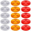 15 Pack 3 165 Inch Round Front Reflector Driveway Trailers Reflective Mailbox Reflector Safety Reflectors For Post With Center 