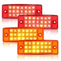 Partsam 4pcs 2 X 6 Rectangular1 Diodes Led Marker Lights 3 Wires W Reflectors Surface Mount Red 2 Amber 