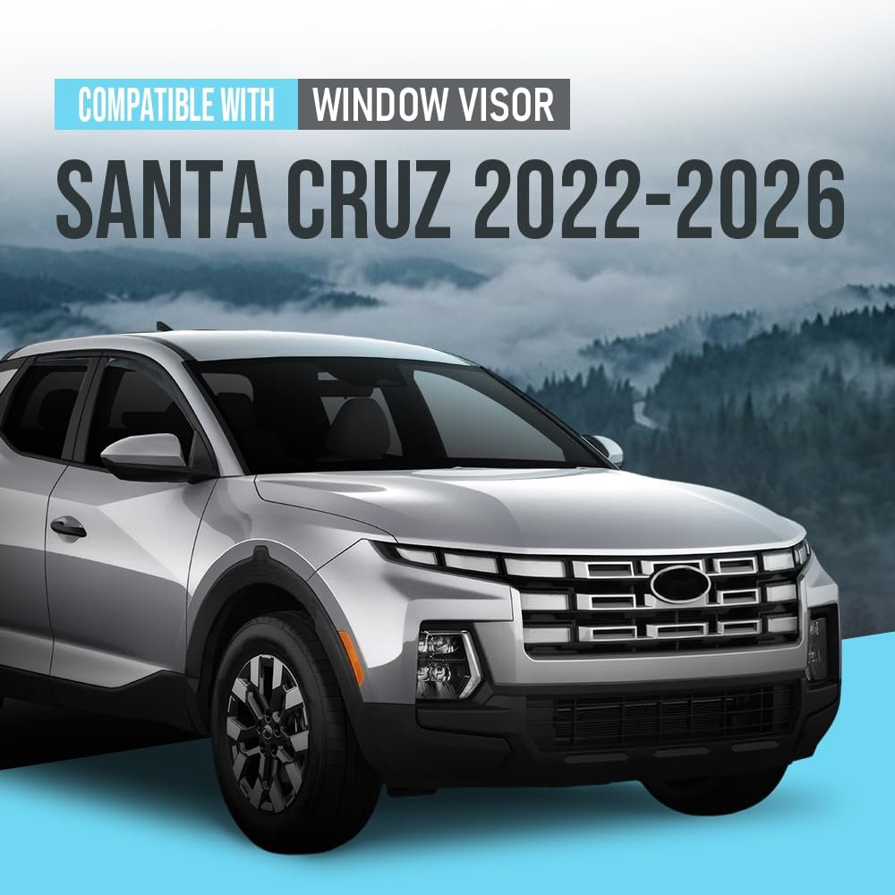 In-channel Auto Vent Window Visor For Hyundai Santa Cruz 2022-2026 4pcs Smoky