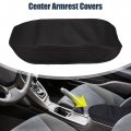 X Autohaux Black Microfiber Leather Armrest Protector Cover For Honda Civic 2006-2013 Red Stitches Accessories