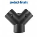 X Autohaux 75mm Car Heater Warm 3 Way Air Ducting Elbow Pipe Y Shape Outlet Connector Black Nylon
