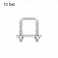 Uxcell Square U-bolts 10 Sets 27mm 1 06 Inner Width 50mm Length M6 304 Stainless Steel U Clamp Bolt With Nuts And Plates For
