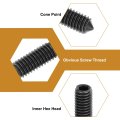 40pcs Set Screws M5x16mm Carbon Steel Cone Point Hex Socket Grub For Machinery Home Repairs And Fixtures Black