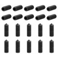 40pcs Set Screws M5x16mm Carbon Steel Cone Point Hex Socket Grub For Machinery Home Repairs And Fixtures Black 