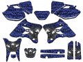 2003-2004 Wr 250 F Flaming Gearhead Blue Senge Graphics Complete Kit For Yamaha 
