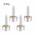 Uxcell Mirror Screws Decorative Caps Cover Nails Polished Stainless Steel 10mm 4pcs