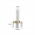 Uxcell Mirror Screws Decorative Caps Cover Nails Polished Stainless Steel 10mm 4pcs