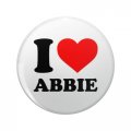 I Love Abbie Double Sided Stainless Steel Keychain 3d Resin Encased Round Design 1 25 In Diameter For Keys Backpack And Luggage 